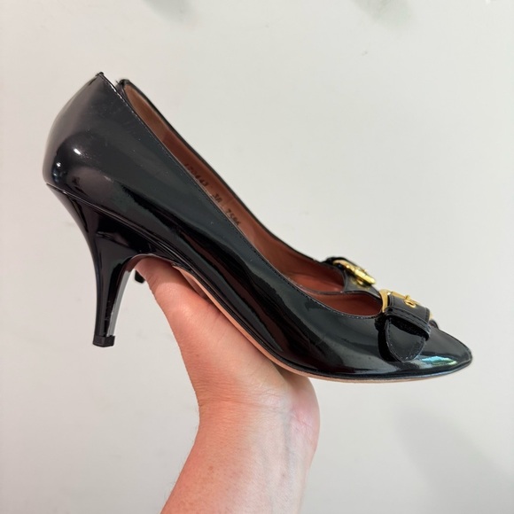 Giuseppe Zanotti Black Patent Leather Peep Toe Pumps Size 38.5 - Picture 5 of 15